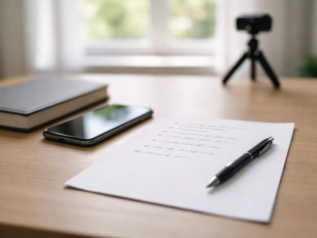 Minimal desk scene with phone and handwritten notes suggesting verifying an online net worth claim